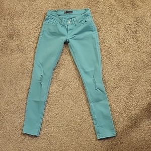 Levis 524 Too Superlow teal jeans